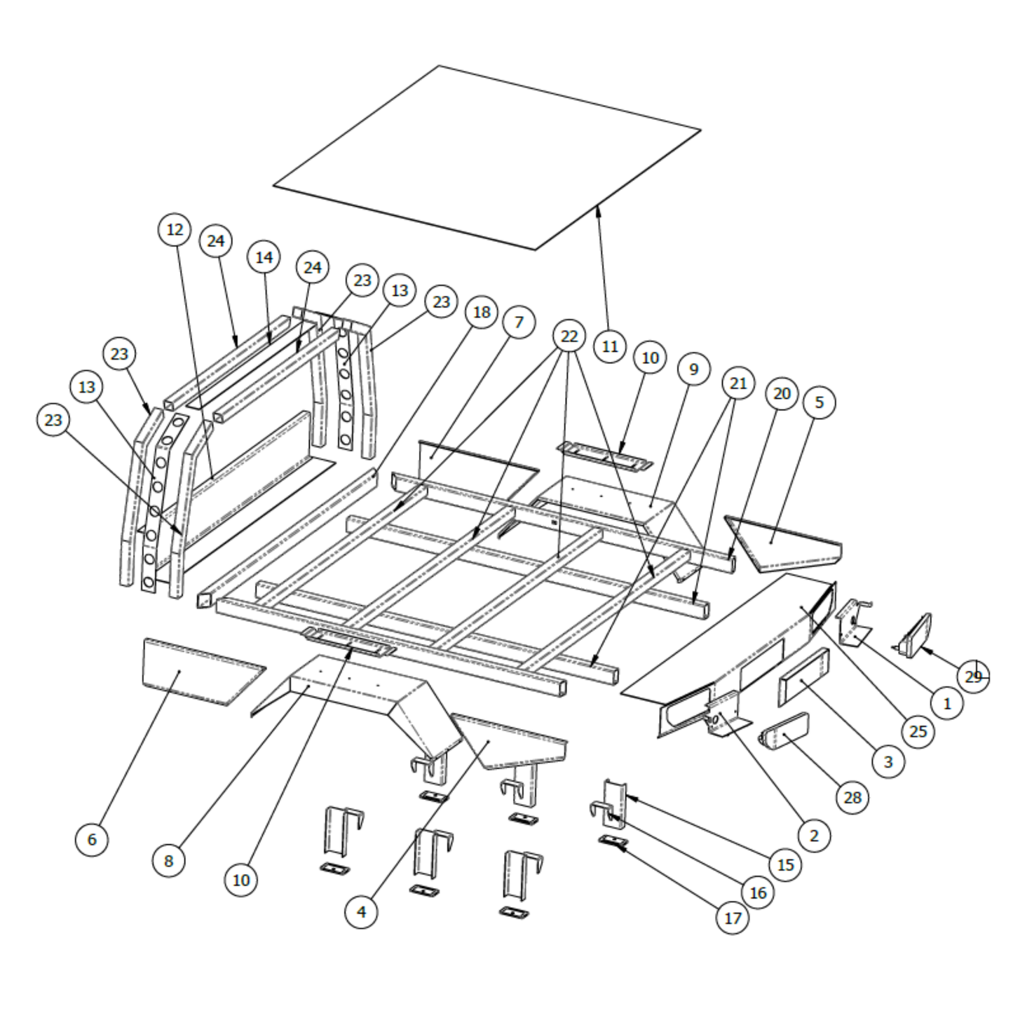 DIY Flat-Pack Steel Tray Kit — Nissan Patrol GU (Single Cab)